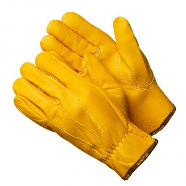 Перчатки  кожаные Siberia желтого (золотого) цвета р.10,5