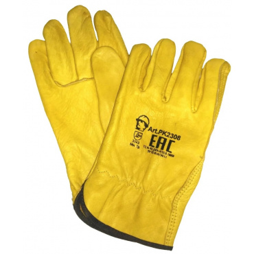 Перчатки Драйвер из кожи КРС желтого (золотого) цвета