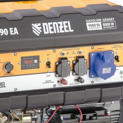 Генератор бензиновый DENZEL PS 90 EА 9.0 кВт/230. Фото 2