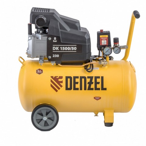 Компрессор воздушный DENZEL DK 1500/50 1.5кВт 230л/м. Фото 1