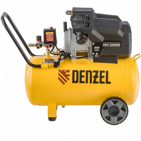 Компрессор воздушный DKV2200/50, Х-PRO 2.2 кВт, 400 л/мин, 50 л Denzel. Фото 2