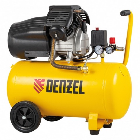 Компрессор воздушный DCV2200/50, прямой привод, 2.2 кВт, 50 литров, 380 л/мин Denzel. Фото 1