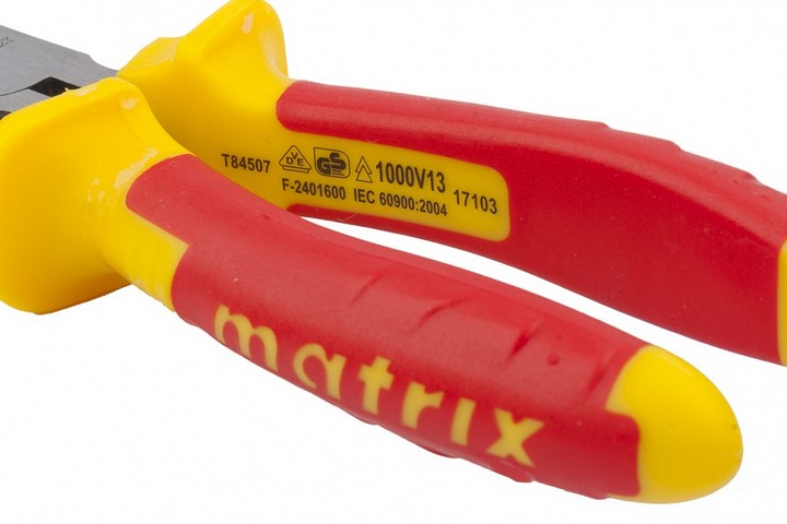 Длинногубцы прямые Insulated, 200 мм, двухкомпонентные рукоятки Matrix Professional. Фото 3