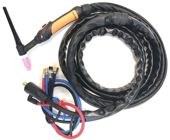 Горелка TIG-18 PROF (ОКС 35-50 + б/р газ + б/р вода, 2pin), 4m. Фото 2