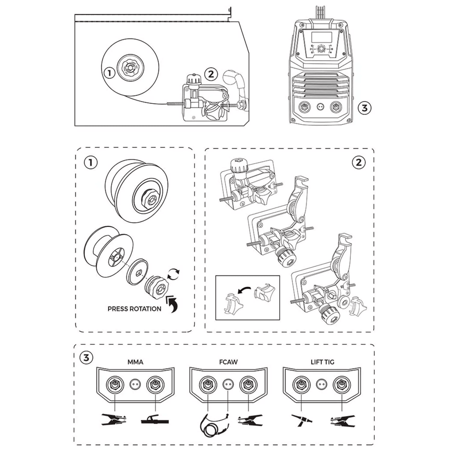 Сварочный полуавтомат DECAPOWER FLUXMIG 120. Фото 7