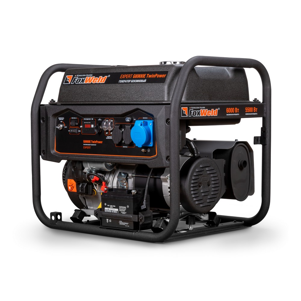 Генератор бензиновый Foxweld Expert G6900E TwinPower 6 кВт/9,4 кВА. Фото 2