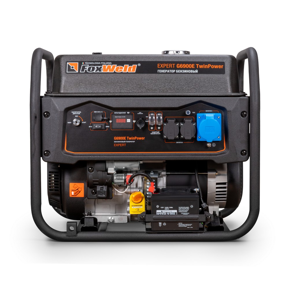 Генератор бензиновый Foxweld Expert G6900E TwinPower 6 кВт/9,4 кВА. Фото 4